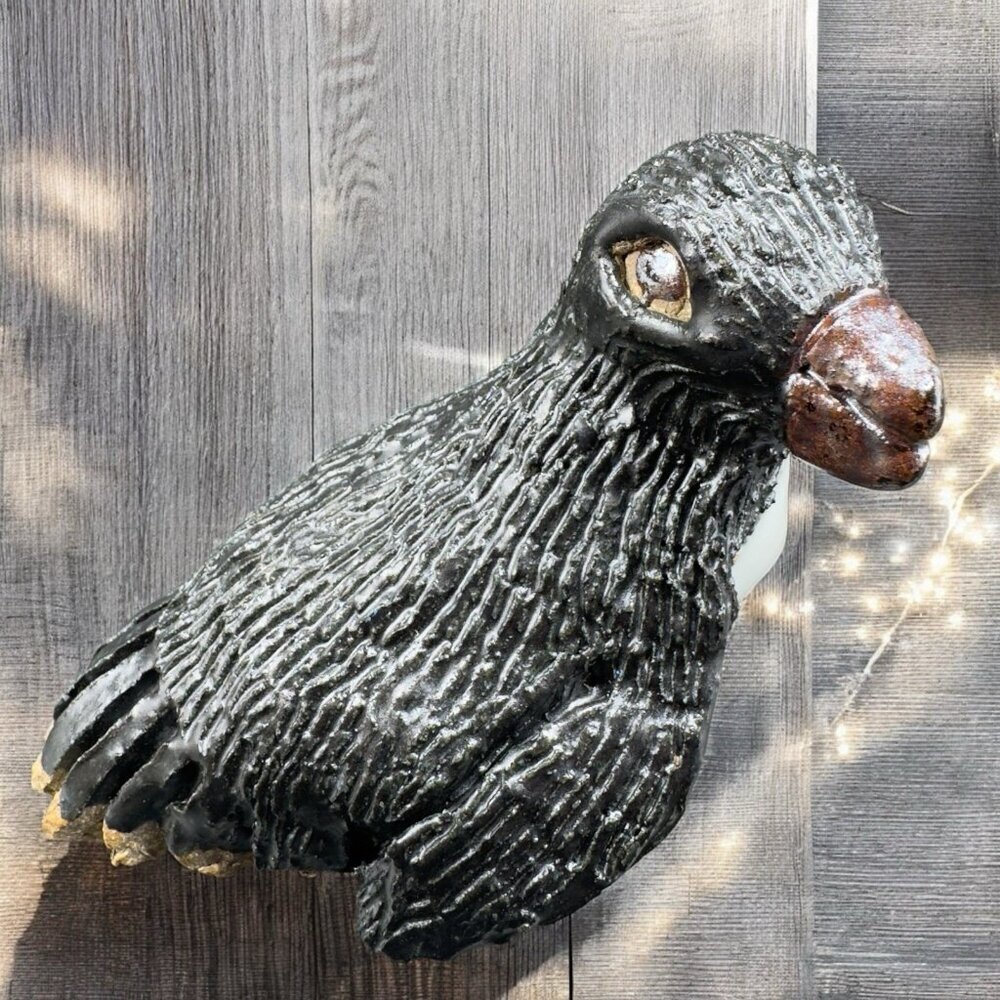 Vintage Hand Made Stoneware Pottery‎ Penguin Figurine Decor Hand Crafted Figure